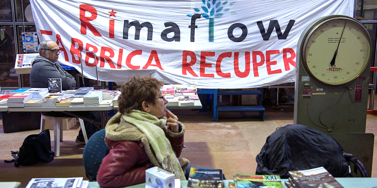 Gemenos, Bocche del Rodano, (Marsiglia), 31/01/2014: Il primo Incontro Europeo â€œL'economia dei lavoratoriâ€ nella fabbrica della Fralib, azienda occupata dai lavoratori in difesa del
loro posto di lavoro. First European meeting in the occupied Fralib factory.